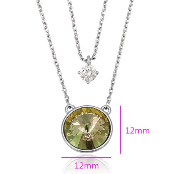 Double Layer Swarovski Round Necklace - Picture 2 of 8